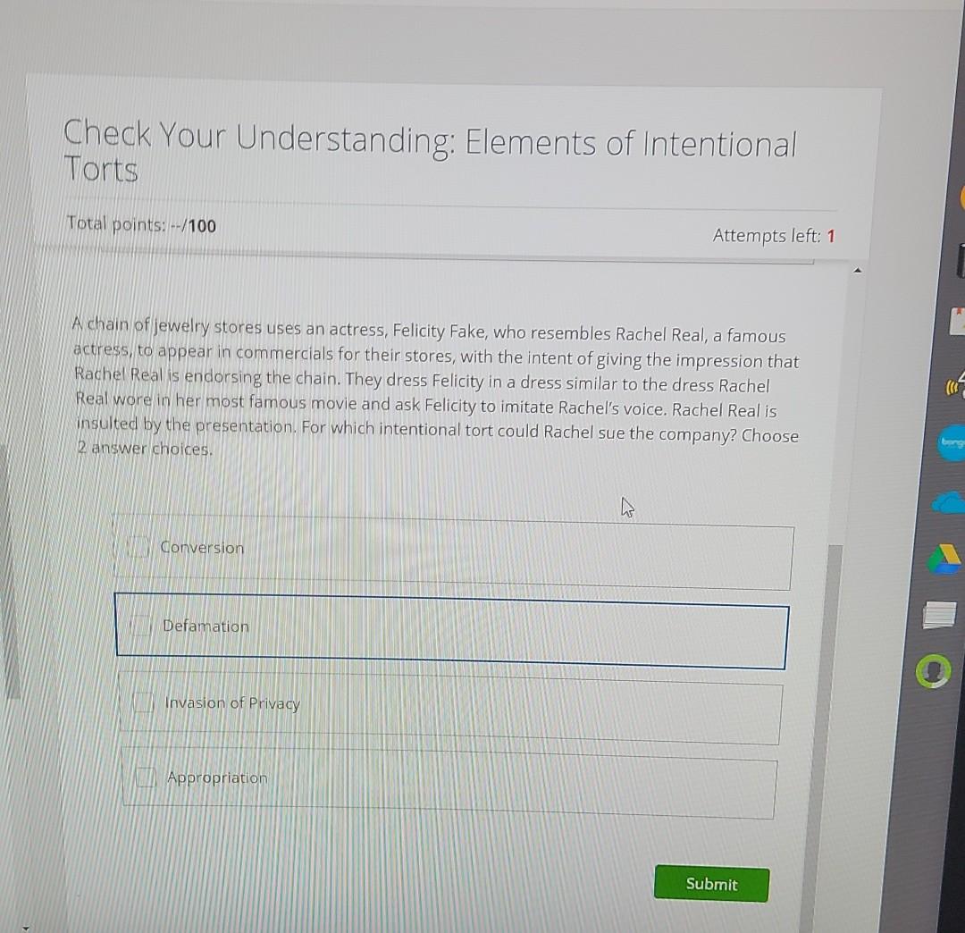Check Your Understanding: Elements of Intentional