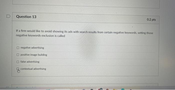If a firm would like to avoid showing its ads