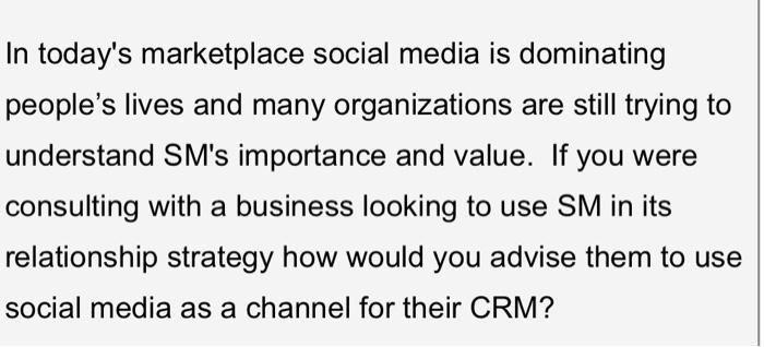 for my mkt321 customer relationship management