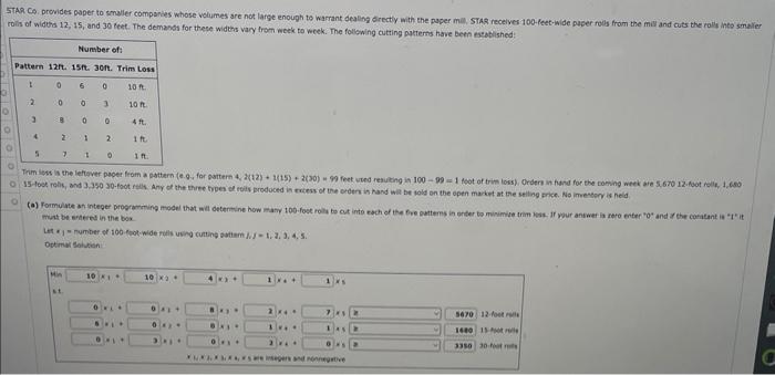 roits of widions 12, 15, and 30 teet. The demands