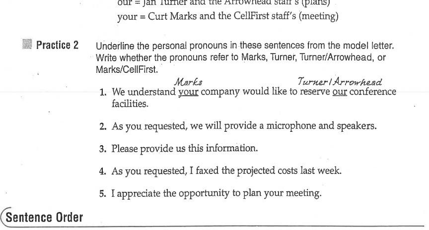 our = Jan Turner dit s plans) your = Curt Marks