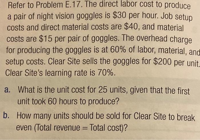Please solve a and b for the problem referring to