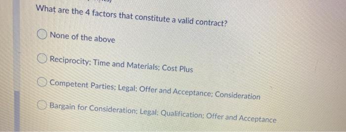 What are the 4 factors that constitute a valid