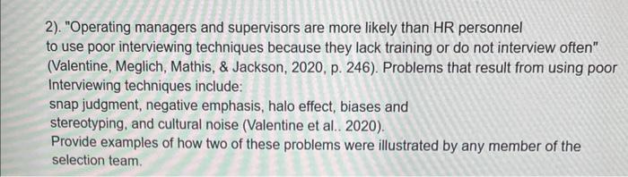 2). "Operating managers and supervisors are more