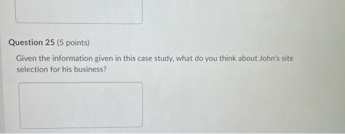 Question 25 (5 points) Given the information