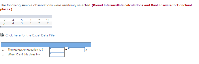 The following sample observations were randomly