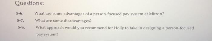 Case 1: Person-Focused Pay at Mitron Computers