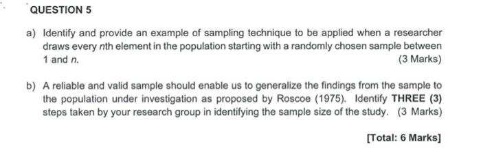 QUESTION 5 a) Identify and provide an example of