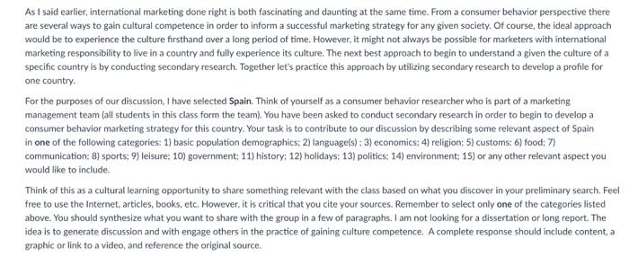 Make sure to answer thoroughly As I said earlier,