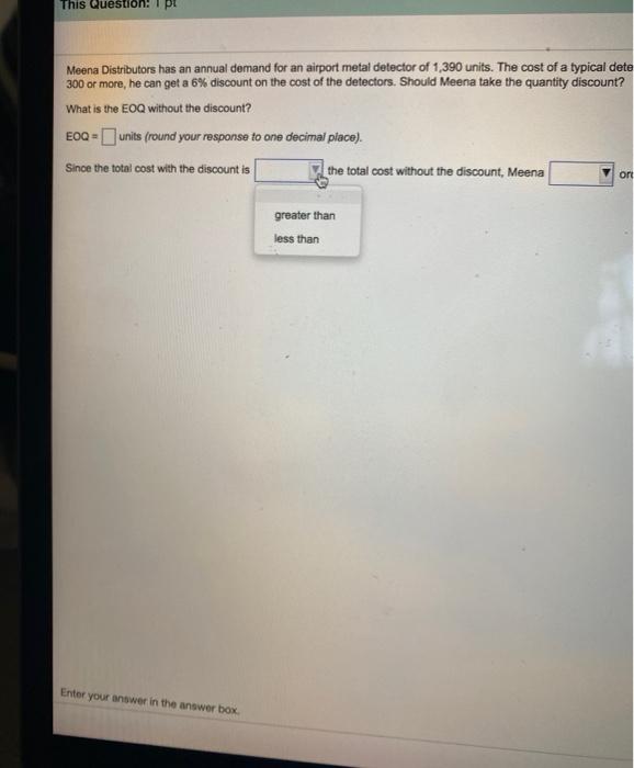 This Question: Meena Distributors has an annual