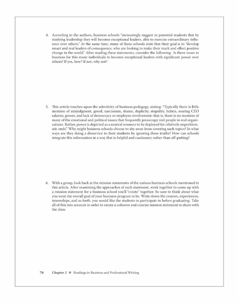 Questions for Discussion 1. In preparation for a