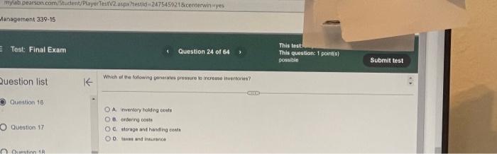 22 Question list Question 14 Question 15 B. pion
