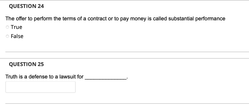 The offer to perform the terms of a contract or