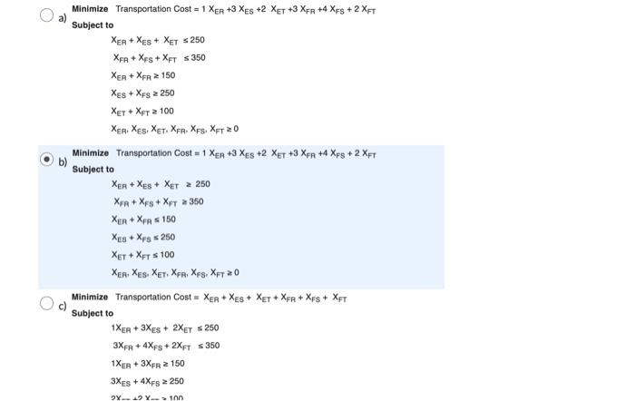 A company can ship its product from any of its