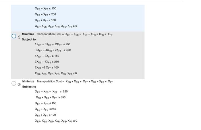 A company can ship its product from any of its