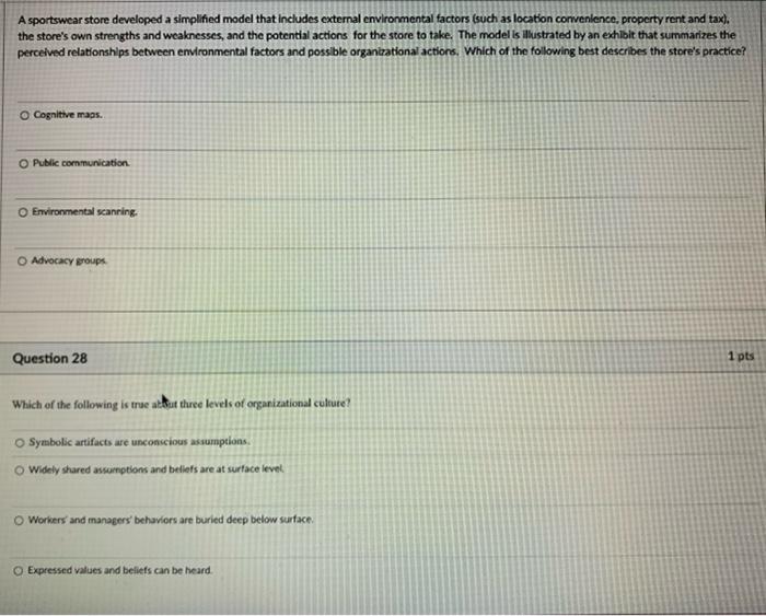 A sportswear store developed a simplified model