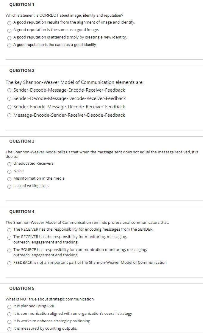 QUESTION 1 Which statement is CORRECT about