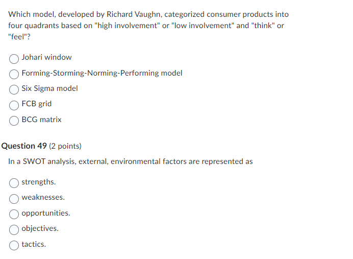 Question 29 ( 2 points) In the method of