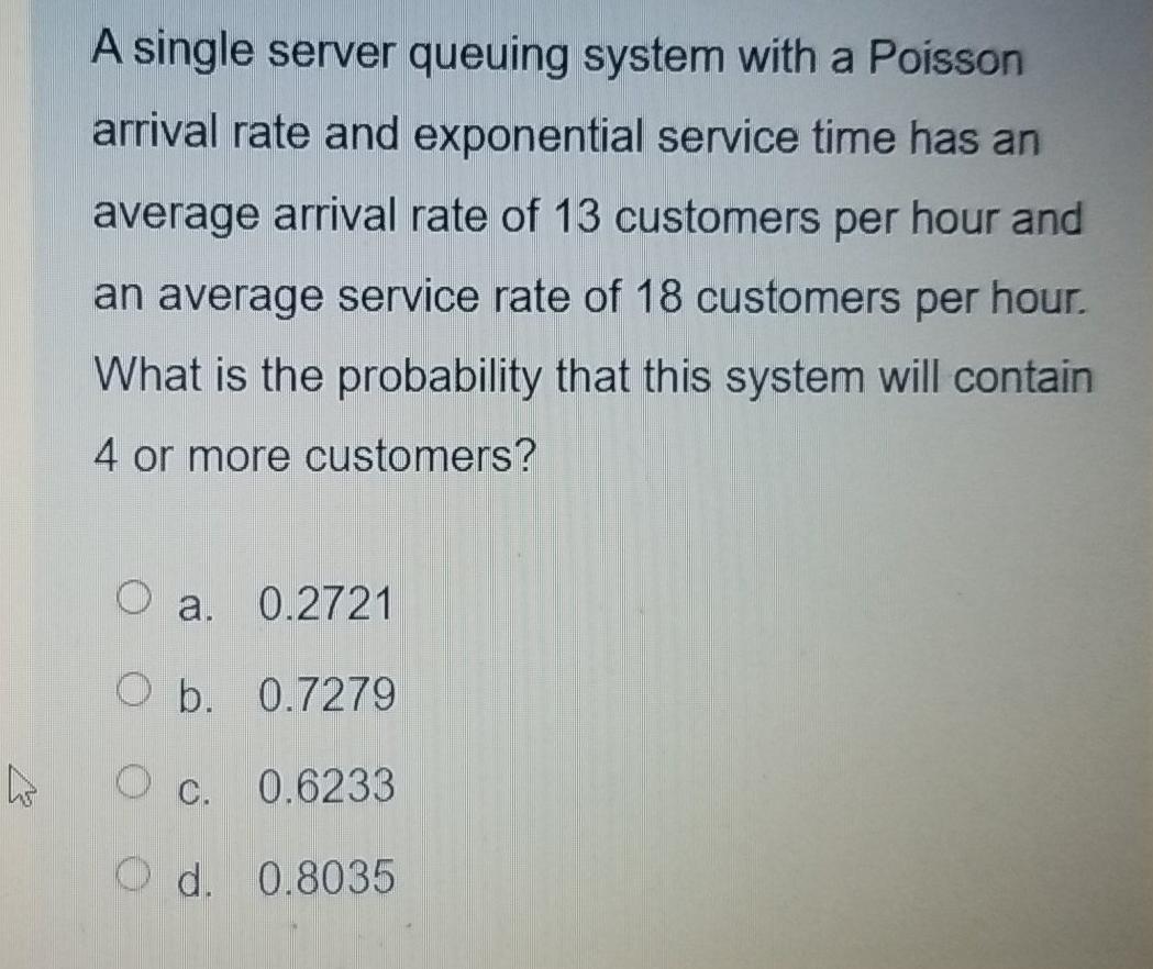A single server queuing system with a Poisson