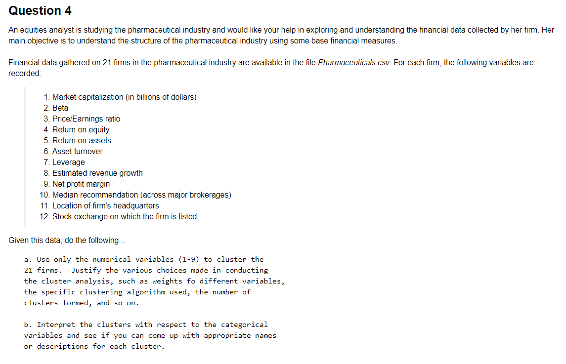 Please answer question a and b. Please include