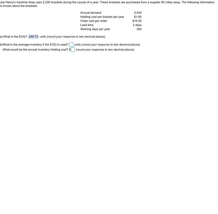 please find c. Orders per year = A n n u a l d e