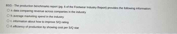 BSG - The production benchmarks report (pg. 6 of