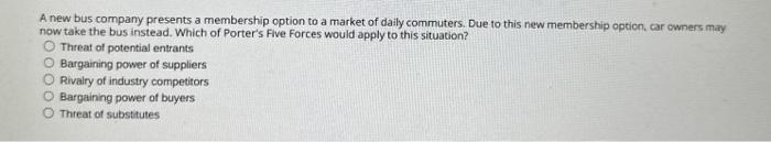 A new bus company presents a membership option to