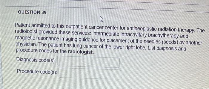 Patient admitted to this outpatient cancer center