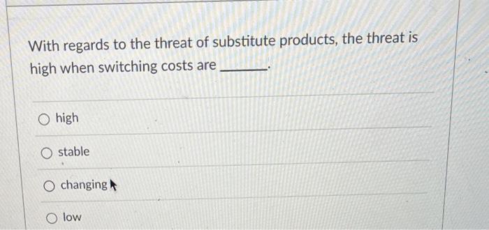 With regards to the threat of substitute