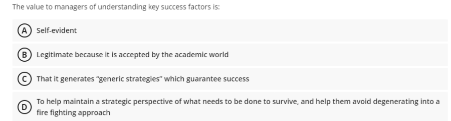 The value to managers of understanding key