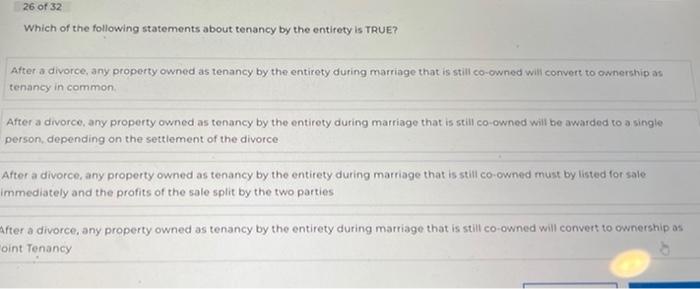 can anyone help with 26 and 27? 27 of 32 Which of