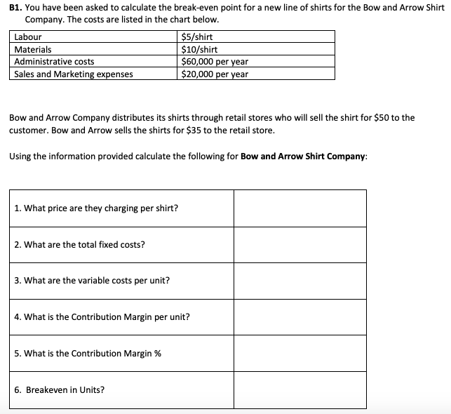 Need help answering the questions in the table.