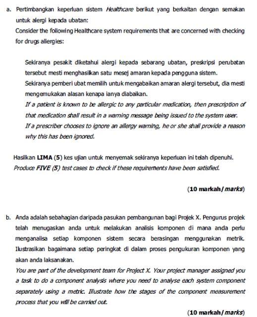 a. Pertimbangkan keperluan sistem Healthcare