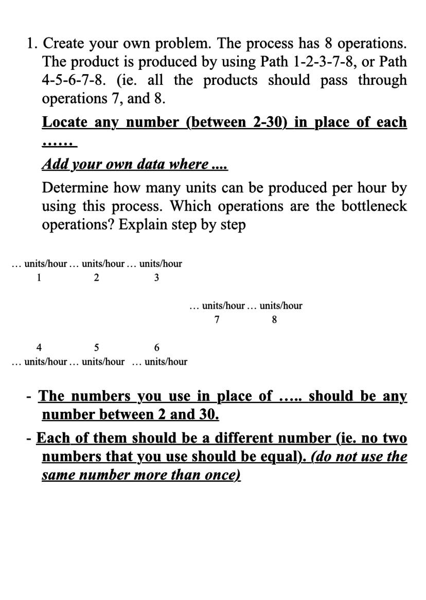 PLEASE Create a different problem than those