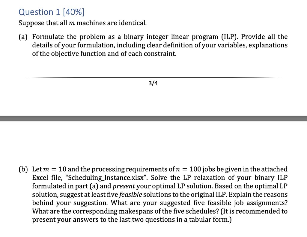 Consider the following scheduling problem of