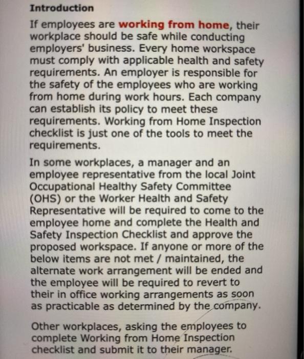 Introduction If employees are working from home,