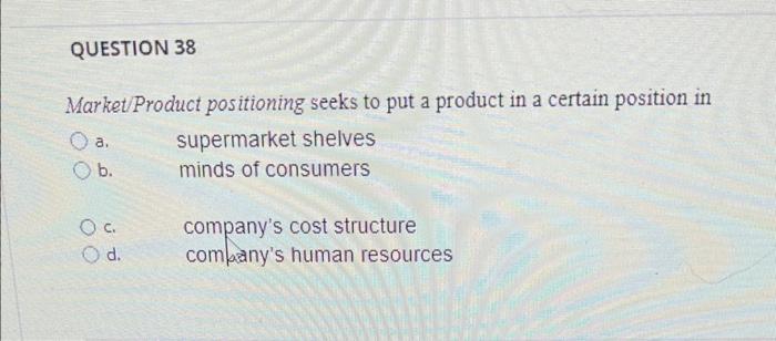 All 5 would be helpful! Market/Product