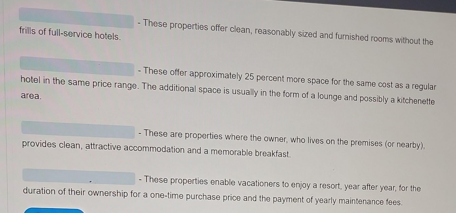 Drag the hotels categories over to the correct