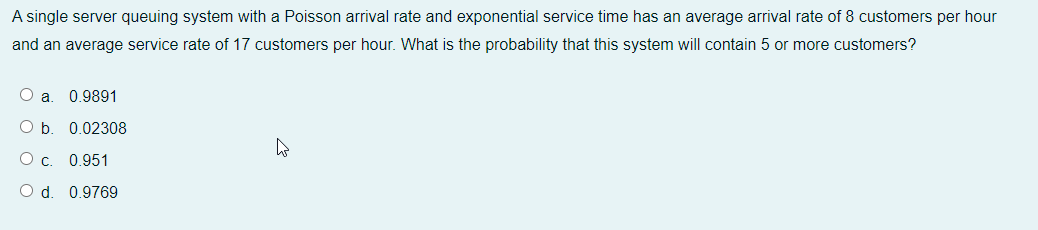 A single server queuing system with a Poisson