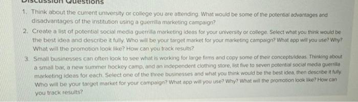 lons 1. Think about the current university or