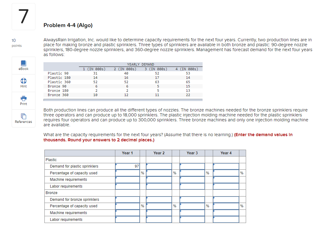 7 Problem 4-4 (Algo) 10 points AlwaysRain