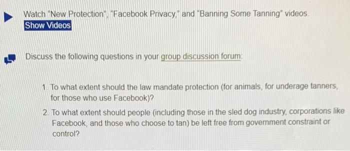 Watch "New Protection", "Facebook Privacy," and