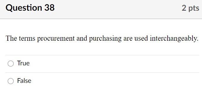 Question 31 2 pts A common measure of service
