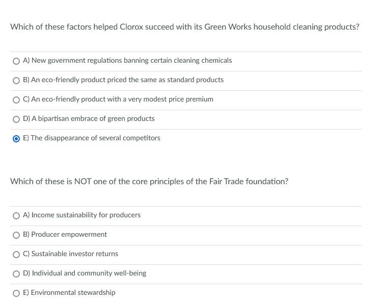 Which of these factors helped Clorox succeed with