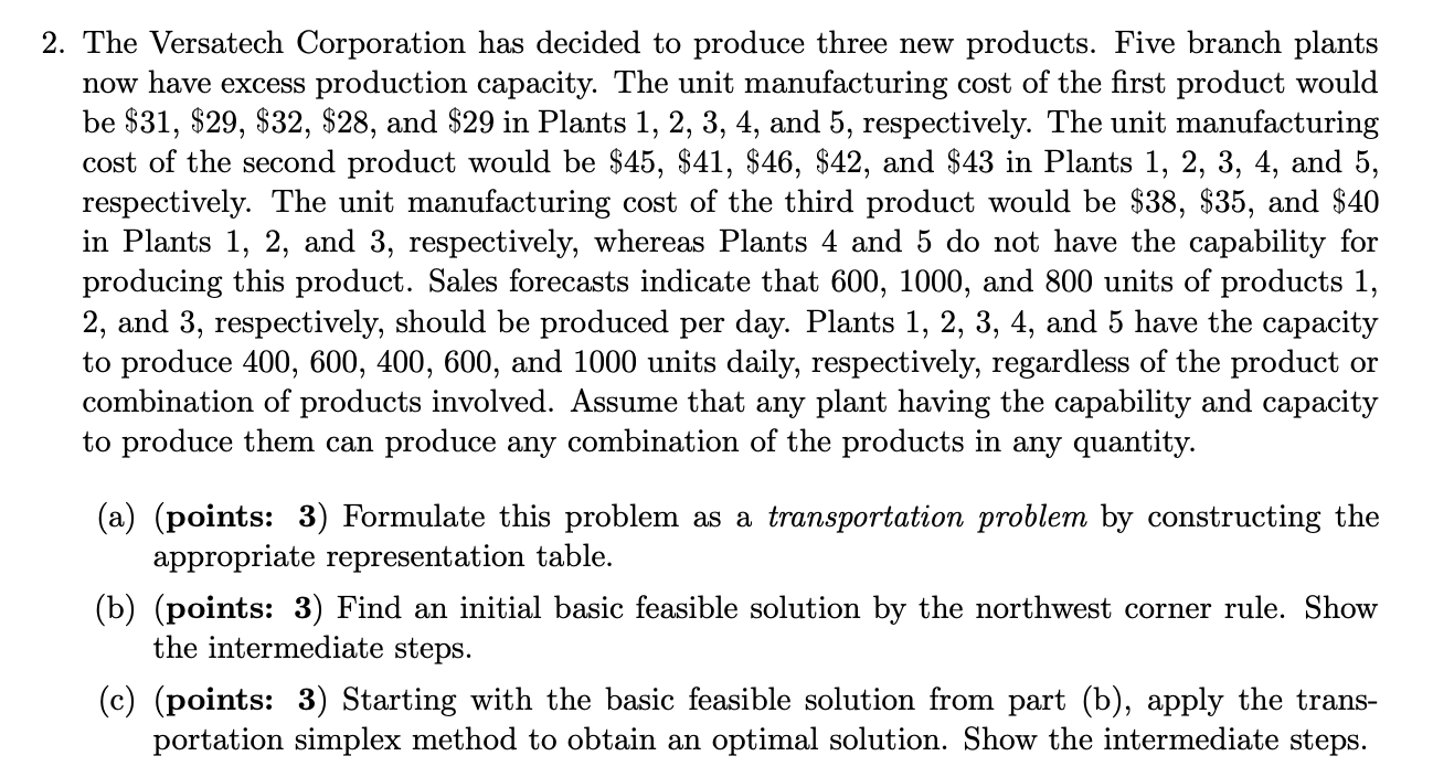 ONLY NEED PARTS B AND C 2. The Versatech