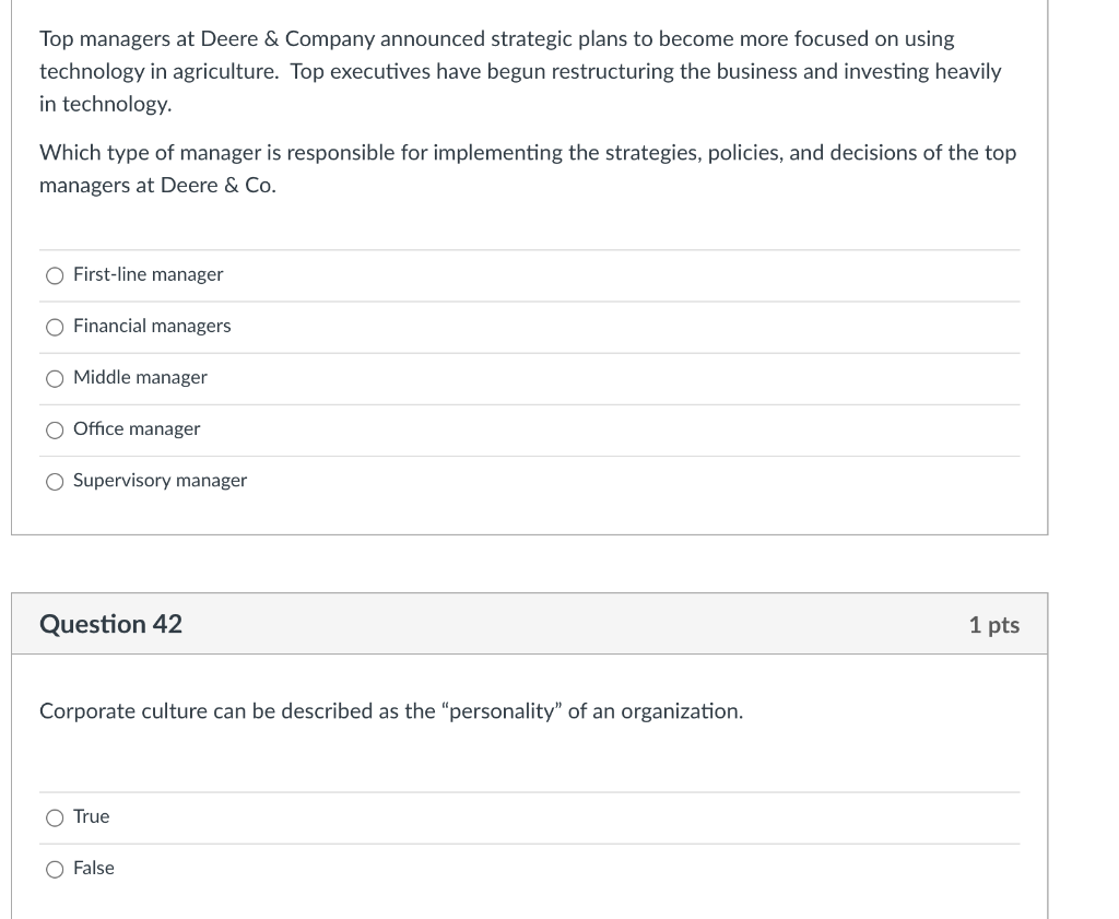 Top managers at Deere & Company announced