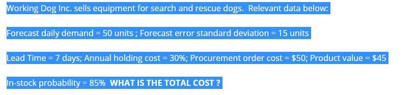 Working Dog Inc. sells equipment for search and