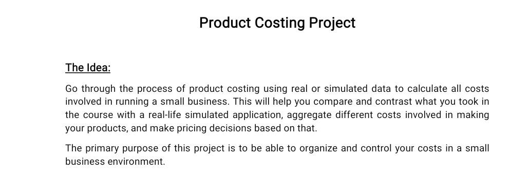 please solve it with full steps Product Costing