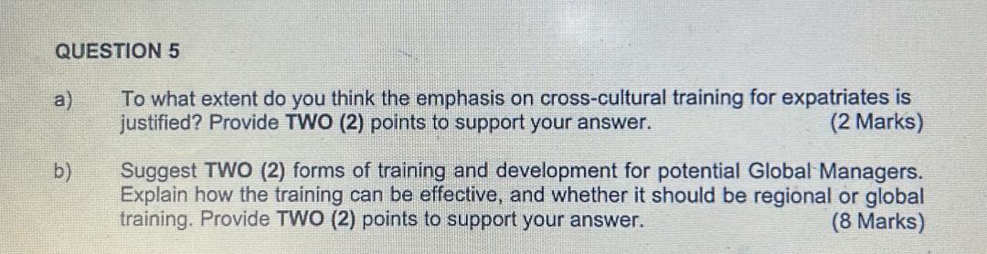 a) To what extent do you think the emphasis on