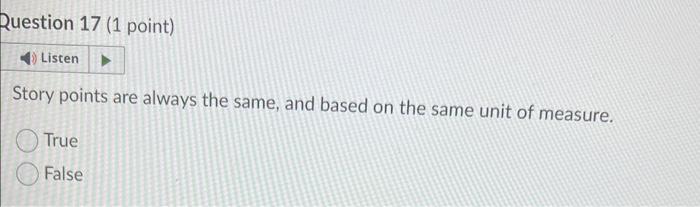 agile Story points are always the same, and based